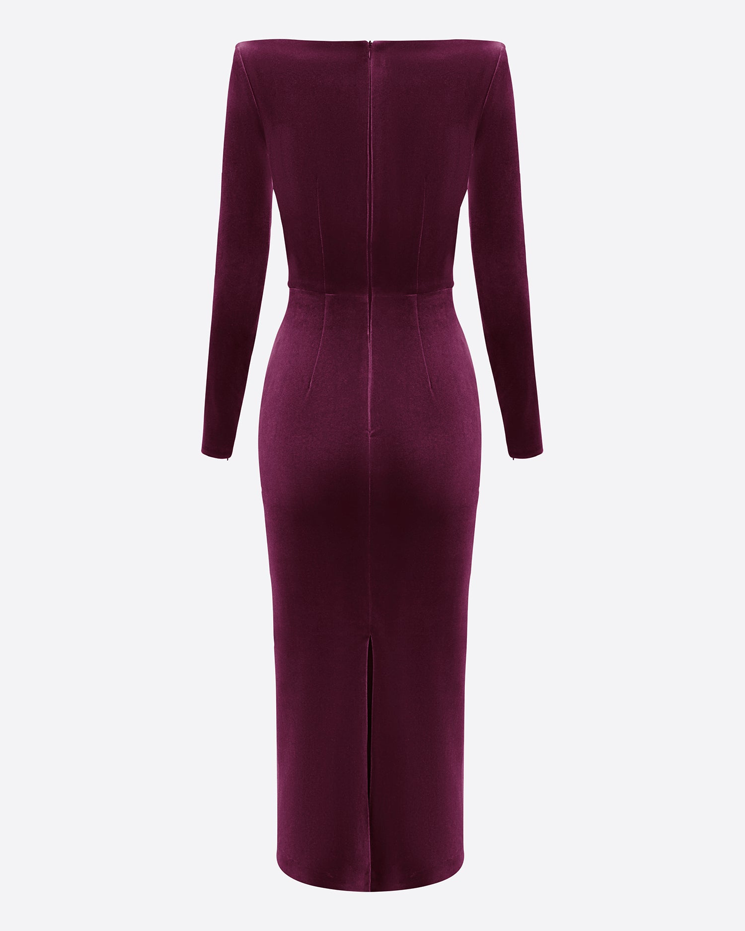 Long Sleeve Drape Dress in Velvet