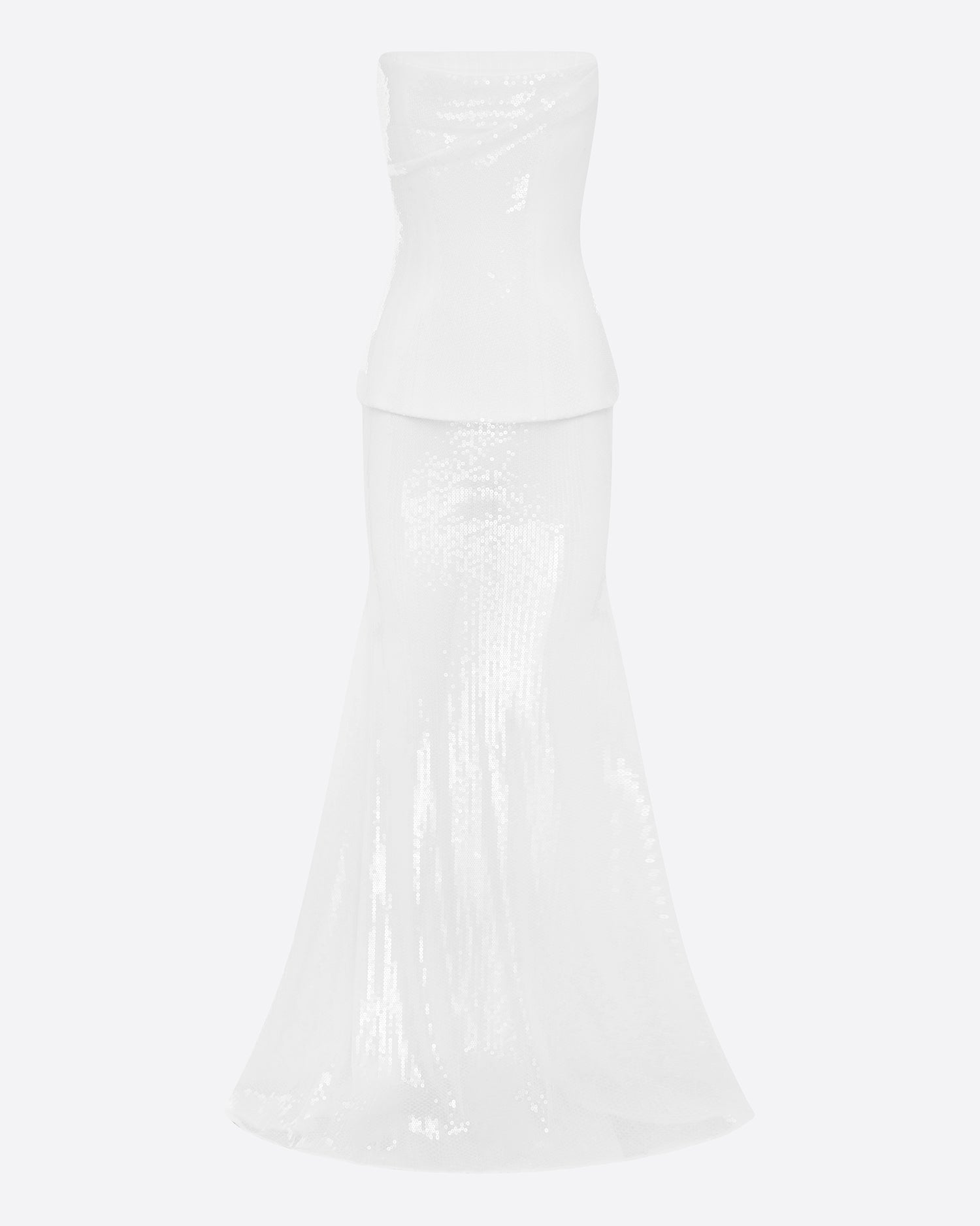 Strapless Longline Corset Gown in Sequin