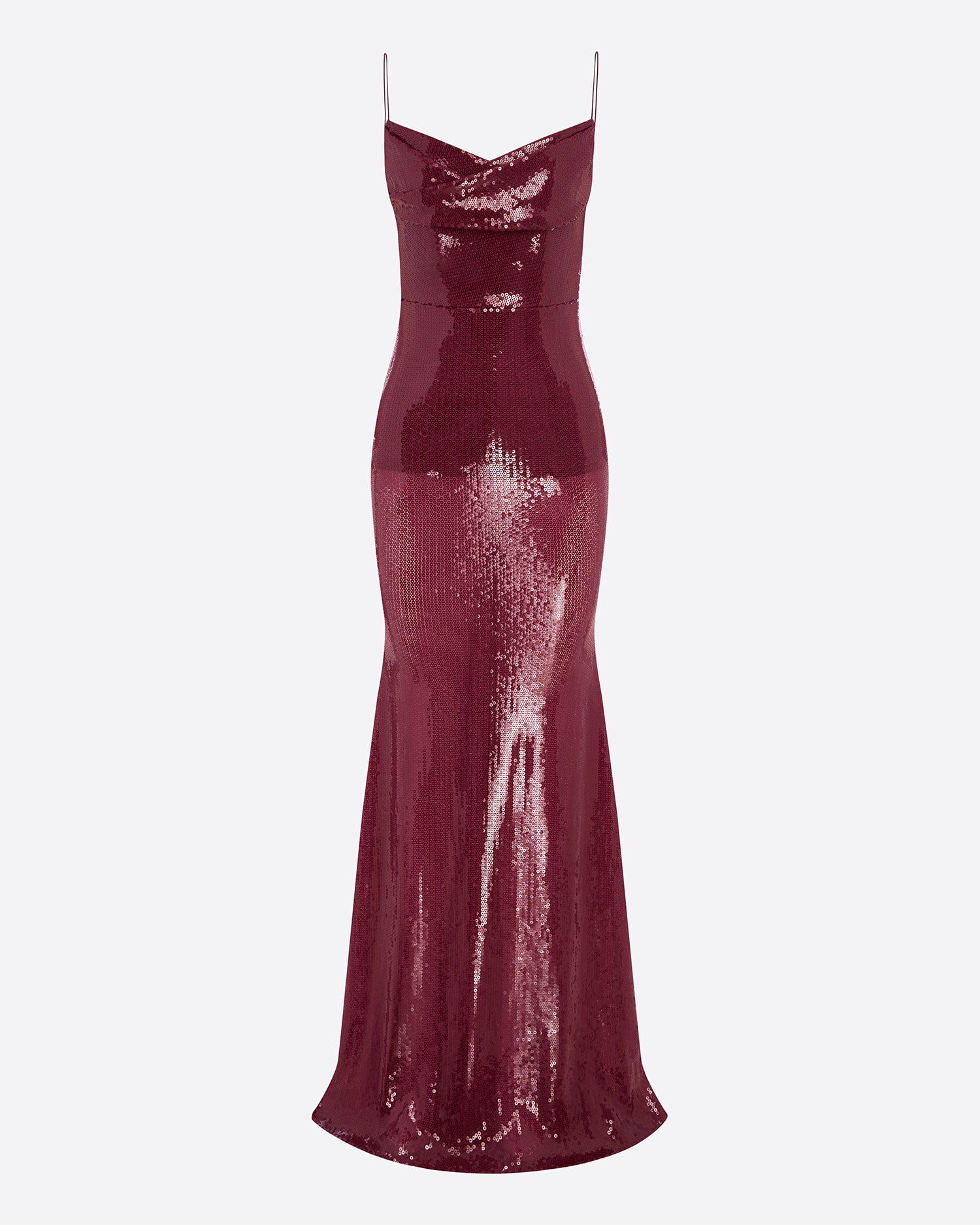 Draped Longline Corset Gown in Sequin