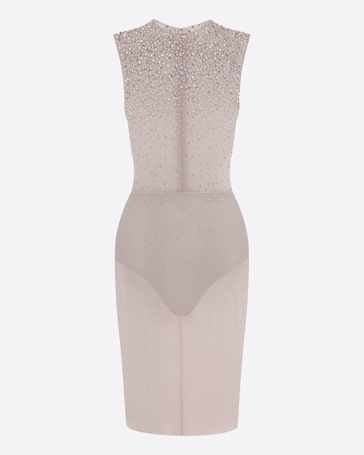 Crew Dress in Crystal Mesh