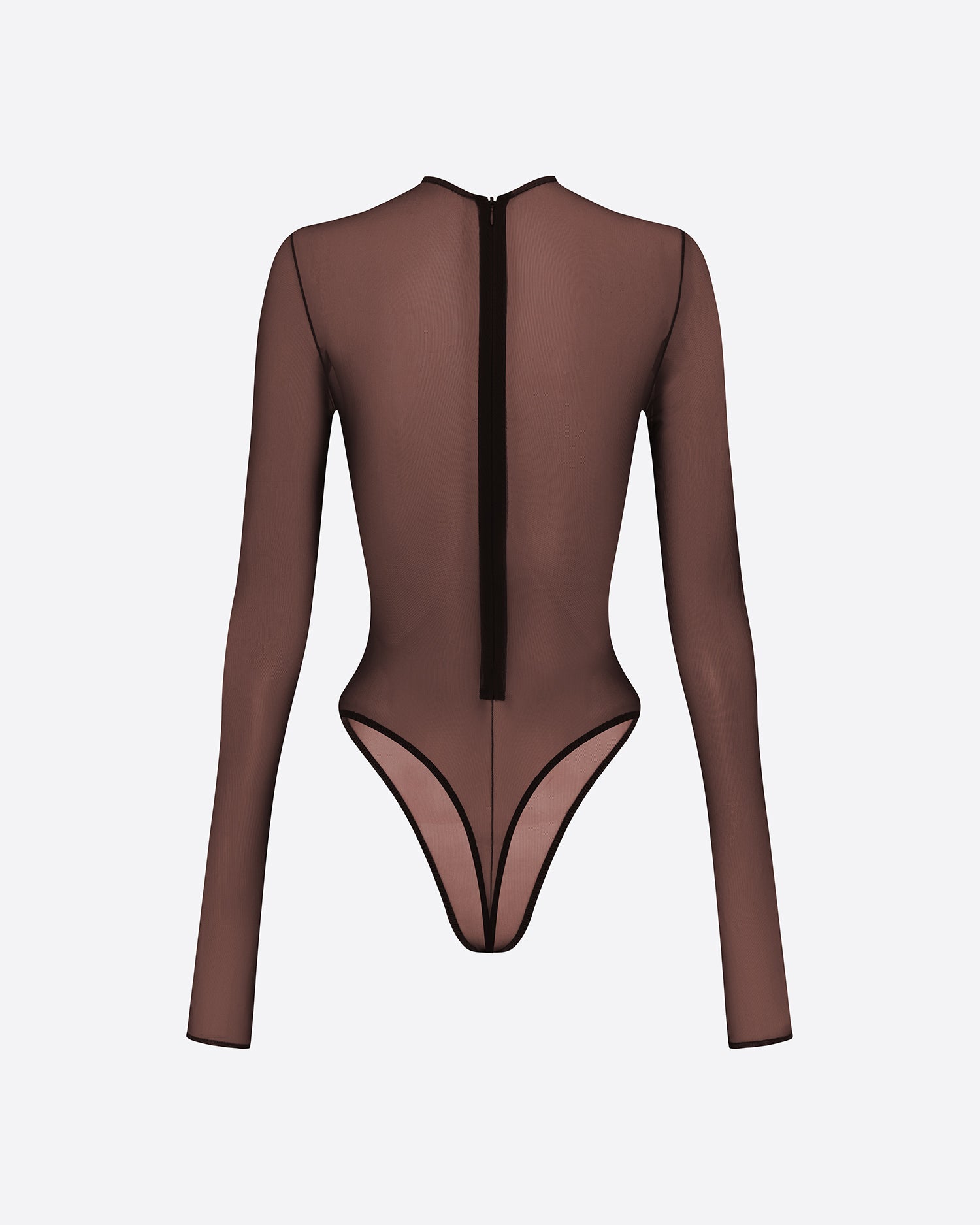 Long Sleeve Bodysuit in Fine Mesh