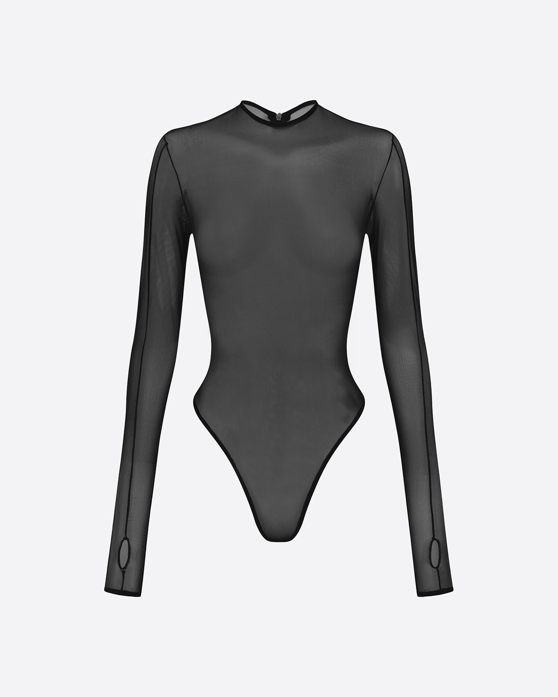 Long Sleeve Bodysuit in Fine Mesh