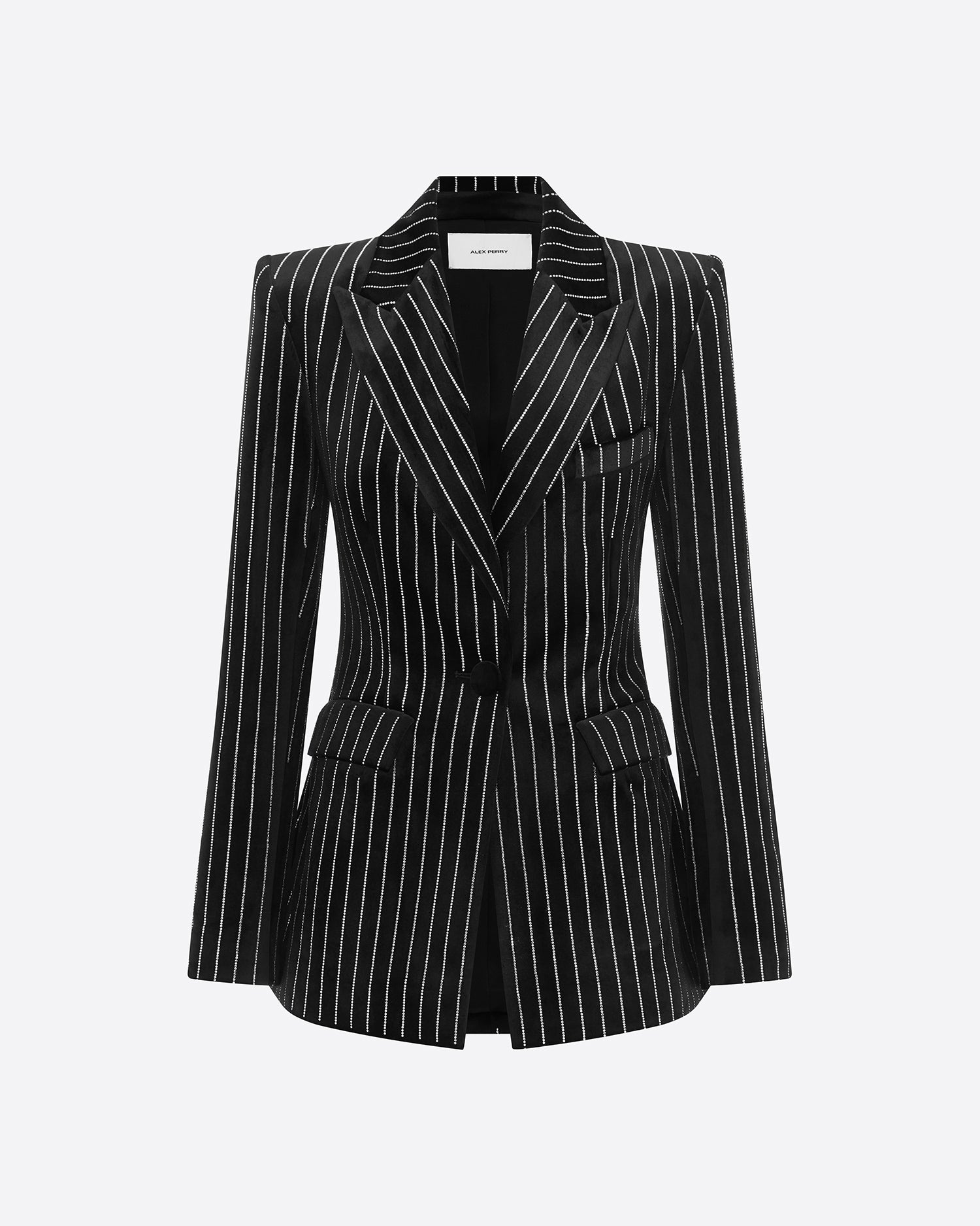 Single Breasted Fitted Blazer in Crystal Velvet