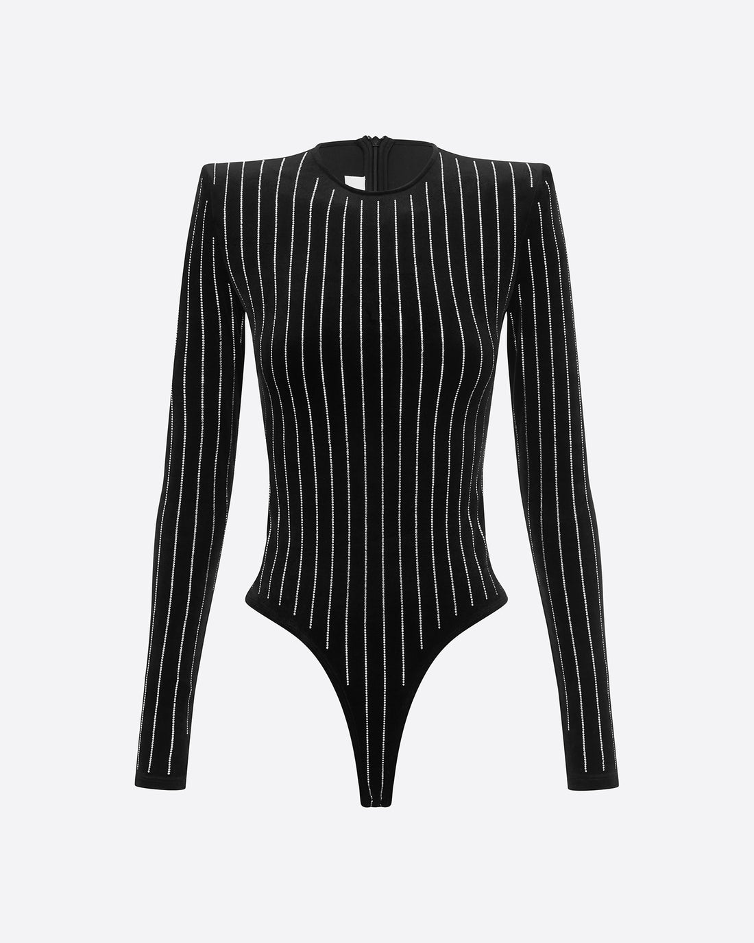 Long Sleeve Bodysuit in Crystal Velvet