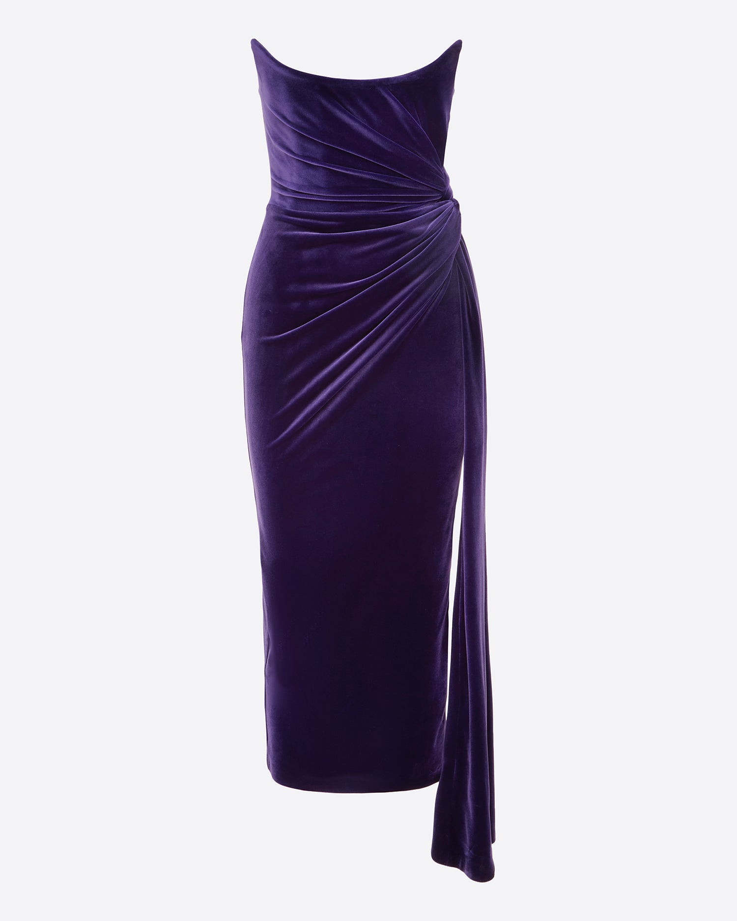 Strapless Twist Dress in Velvet