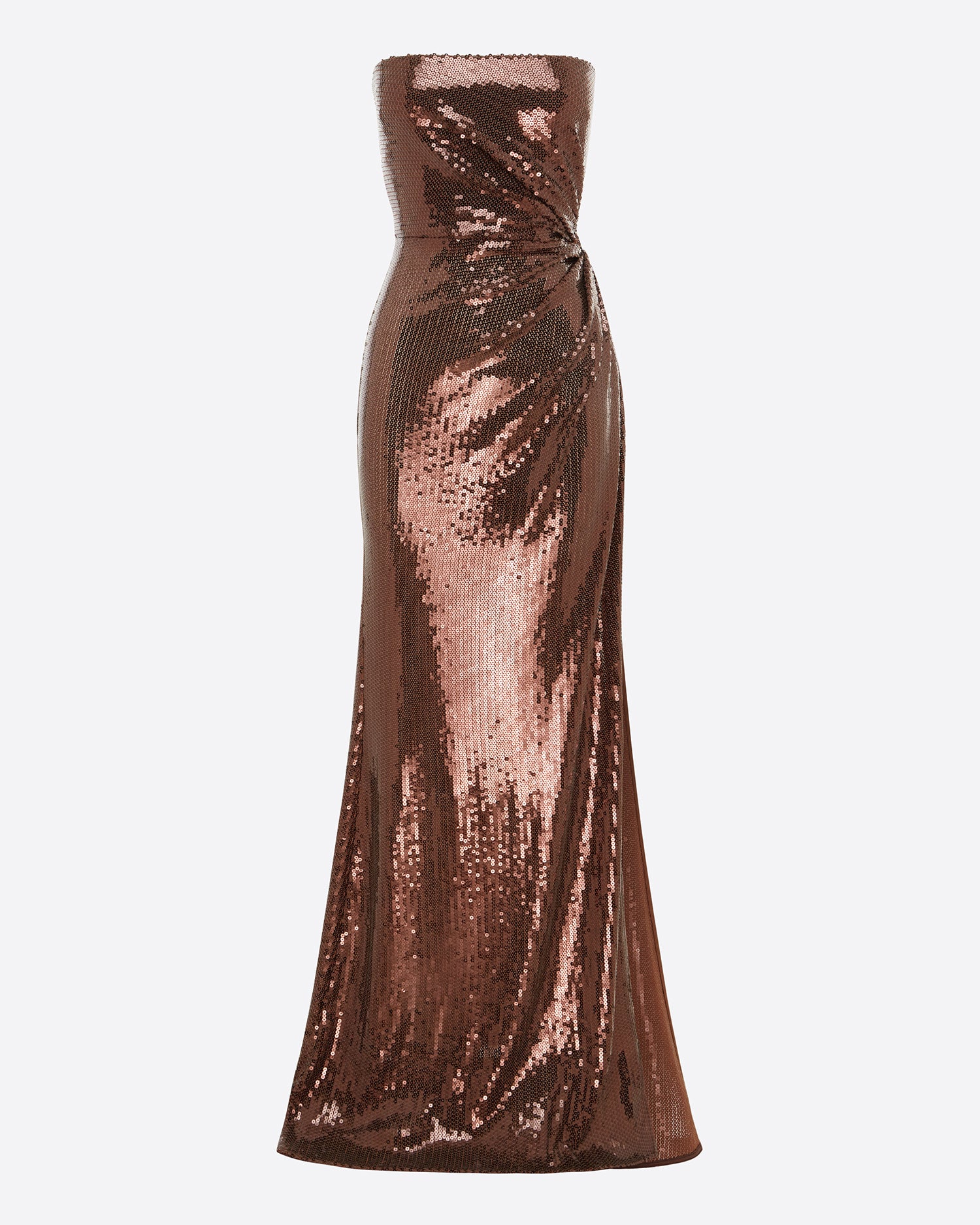 Strapless Twist Gown in Sequin