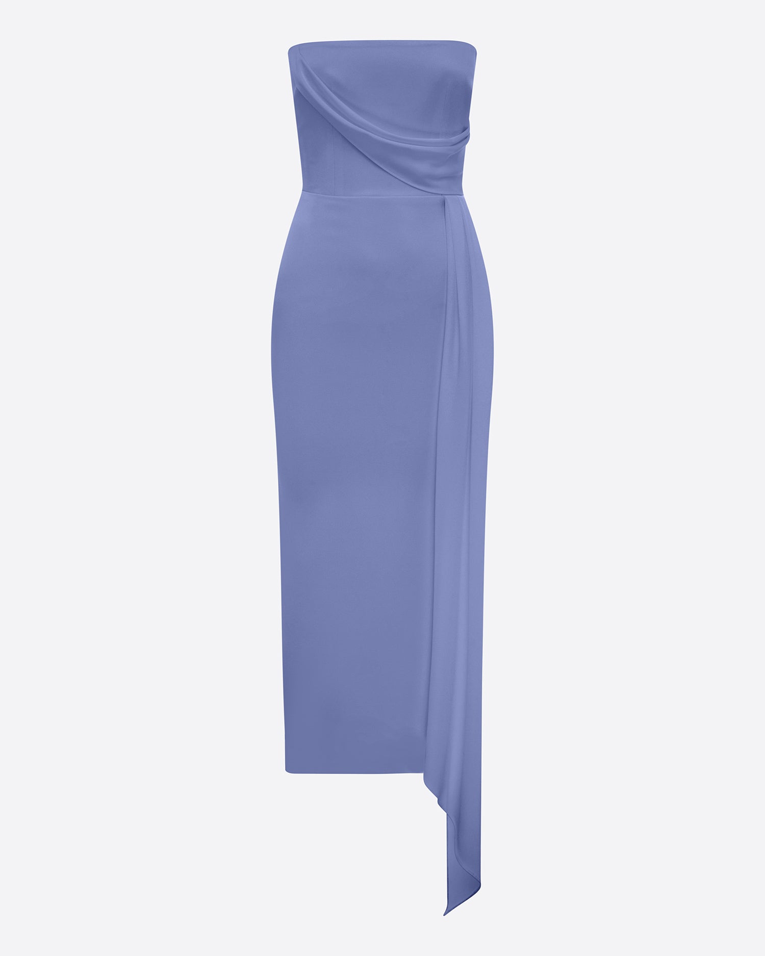 Strapless Dress with Drape in Satin Crepe