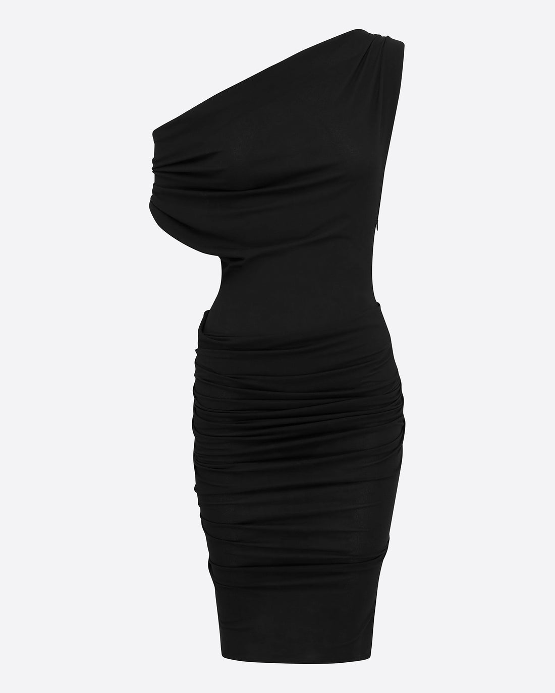 Asymmetric Drape Dress in Crepe Jersey