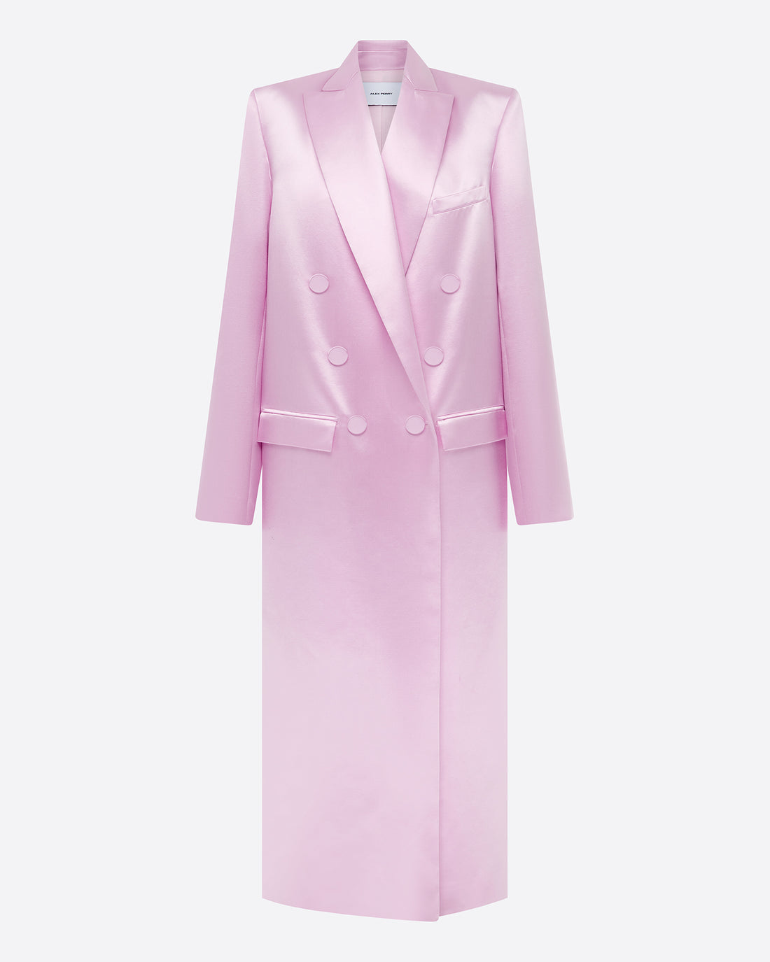 Double Breasted Oversize Coat in Duchess Satin