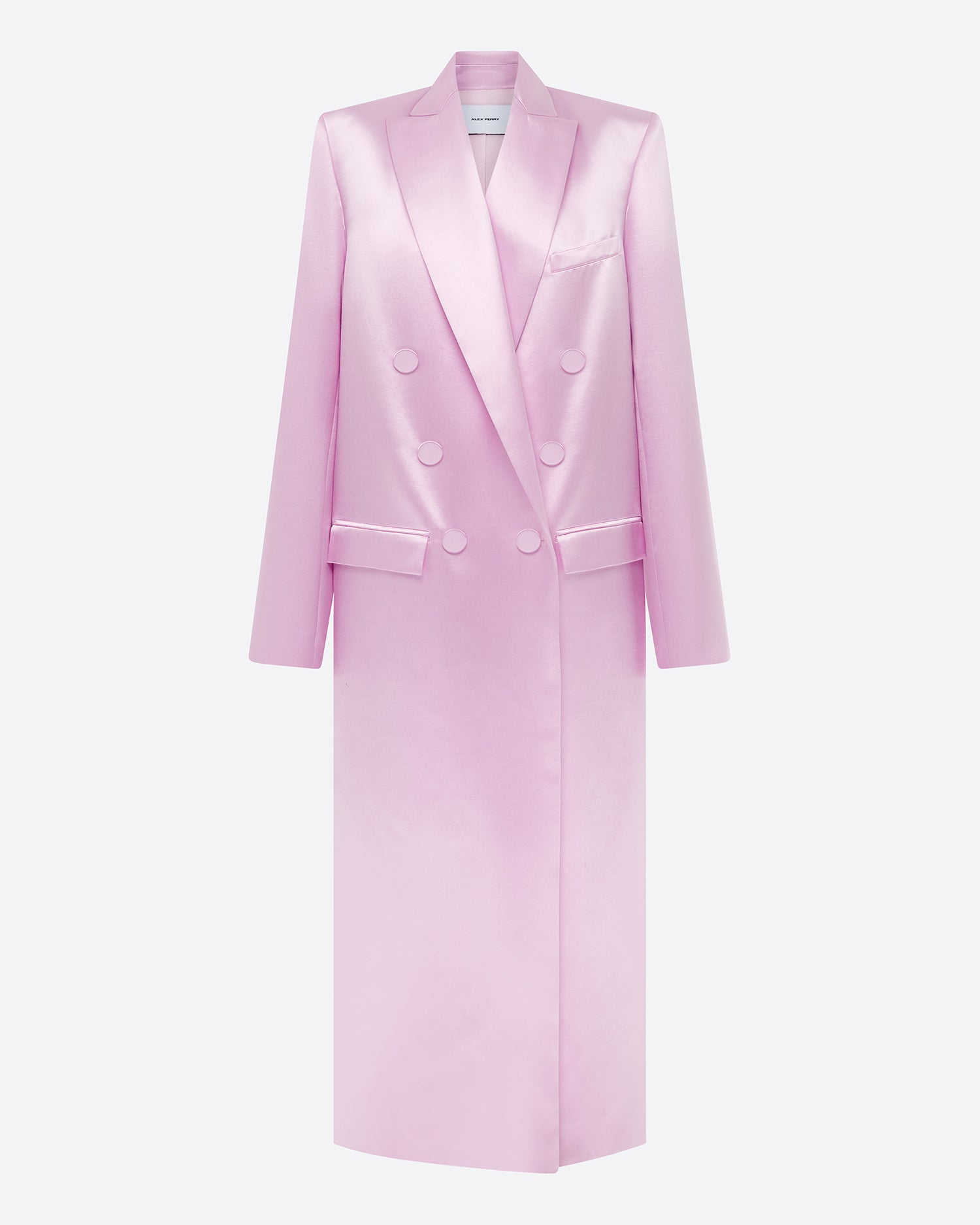 Double Breasted Oversize Coat in Duchess Satin