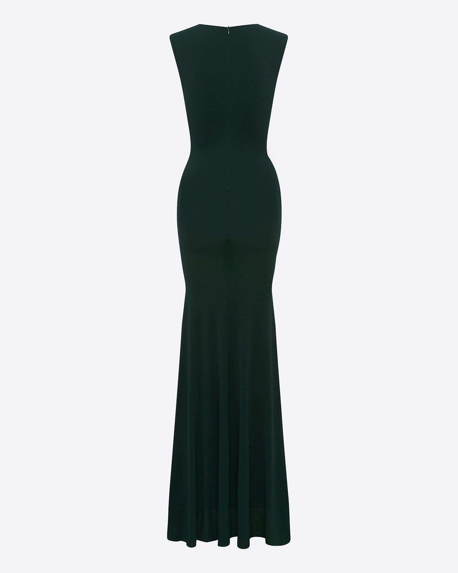 Sleeveless Cut Out Wrap Gown in Crepe Jersey