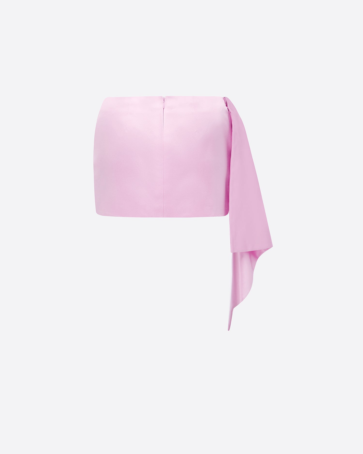 Low Rise Draped Mini Skirt in Duchess Satin