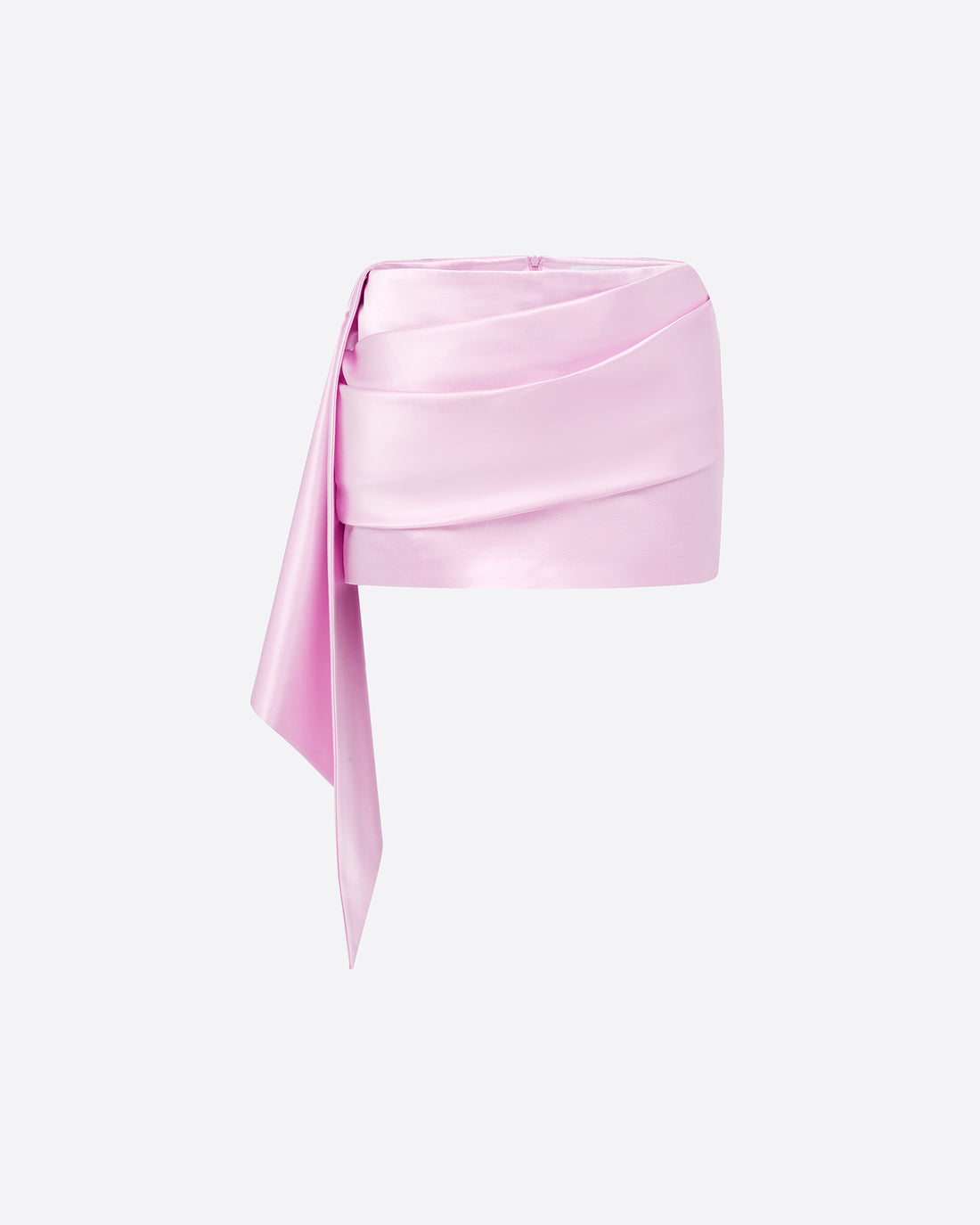 Low Rise Draped Mini Skirt in Duchess Satin