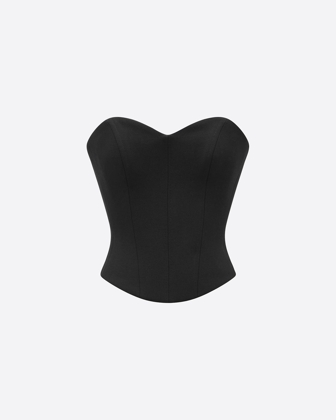 Strapless Longline Corset Top in Wool Suiting