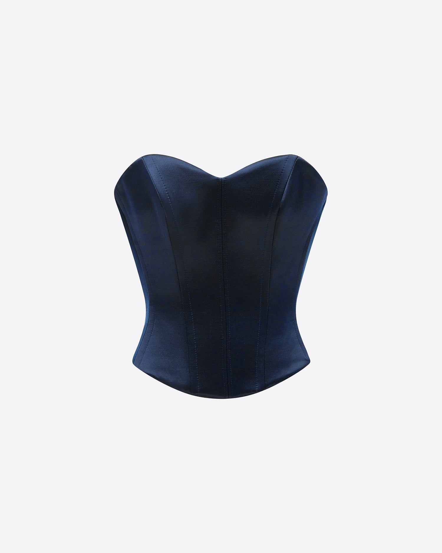 Strapless Longline Corset Top in Duchess Satin