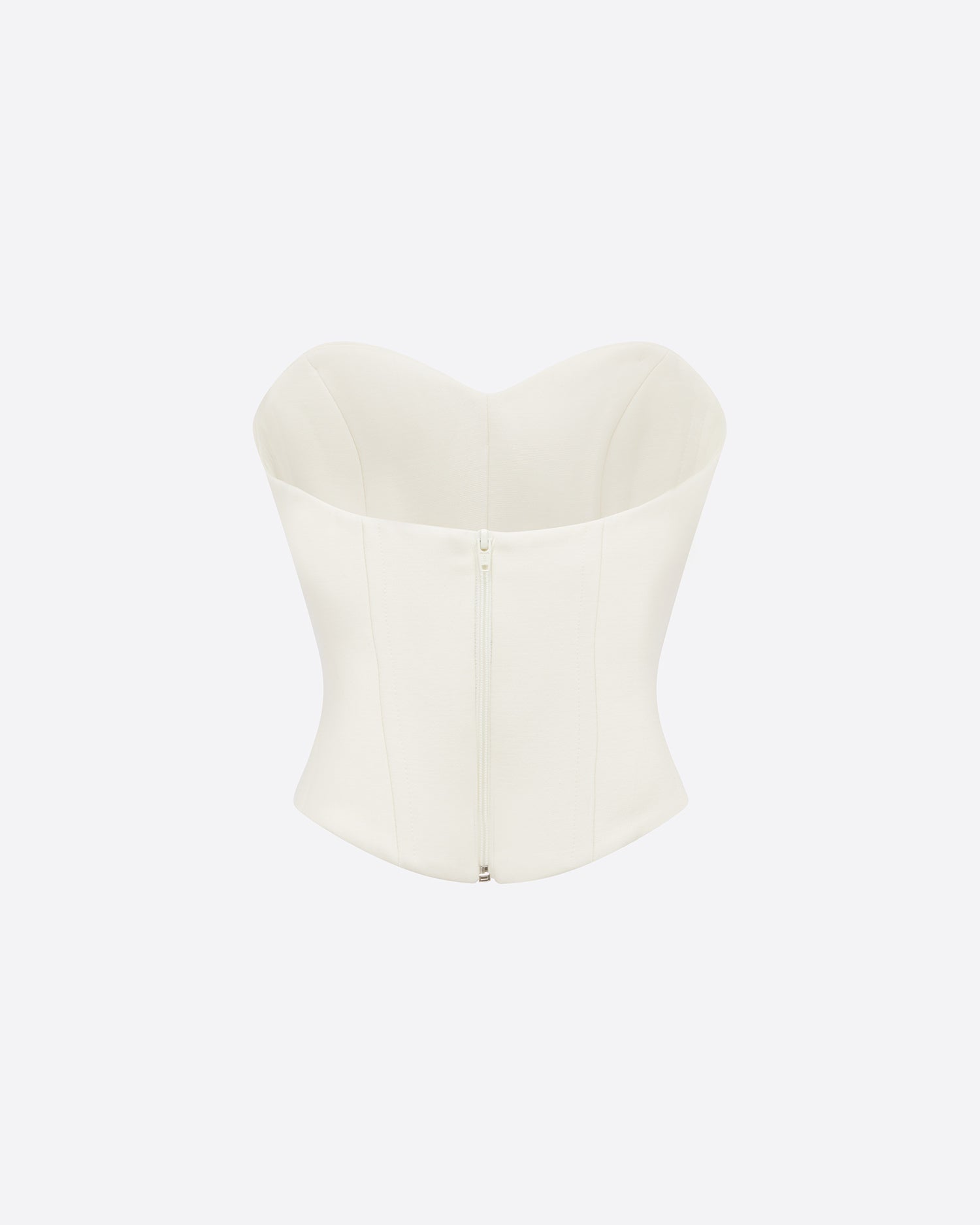 Strapless Longline Corset Top in Wool Suiting