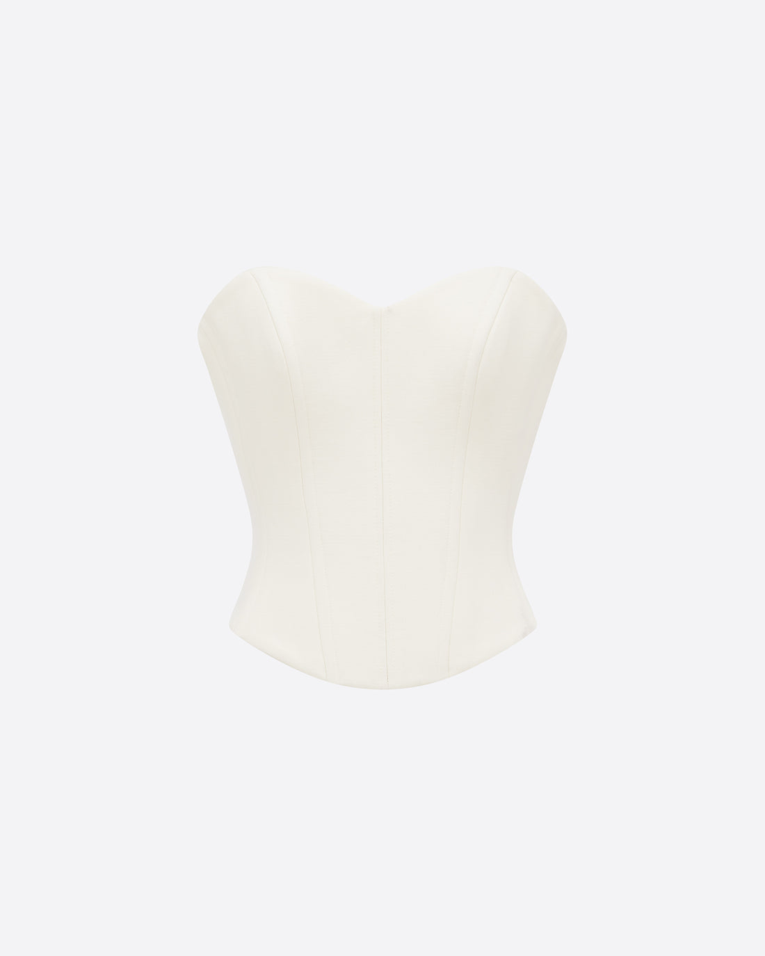 Strapless Longline Corset Top in Wool Suiting