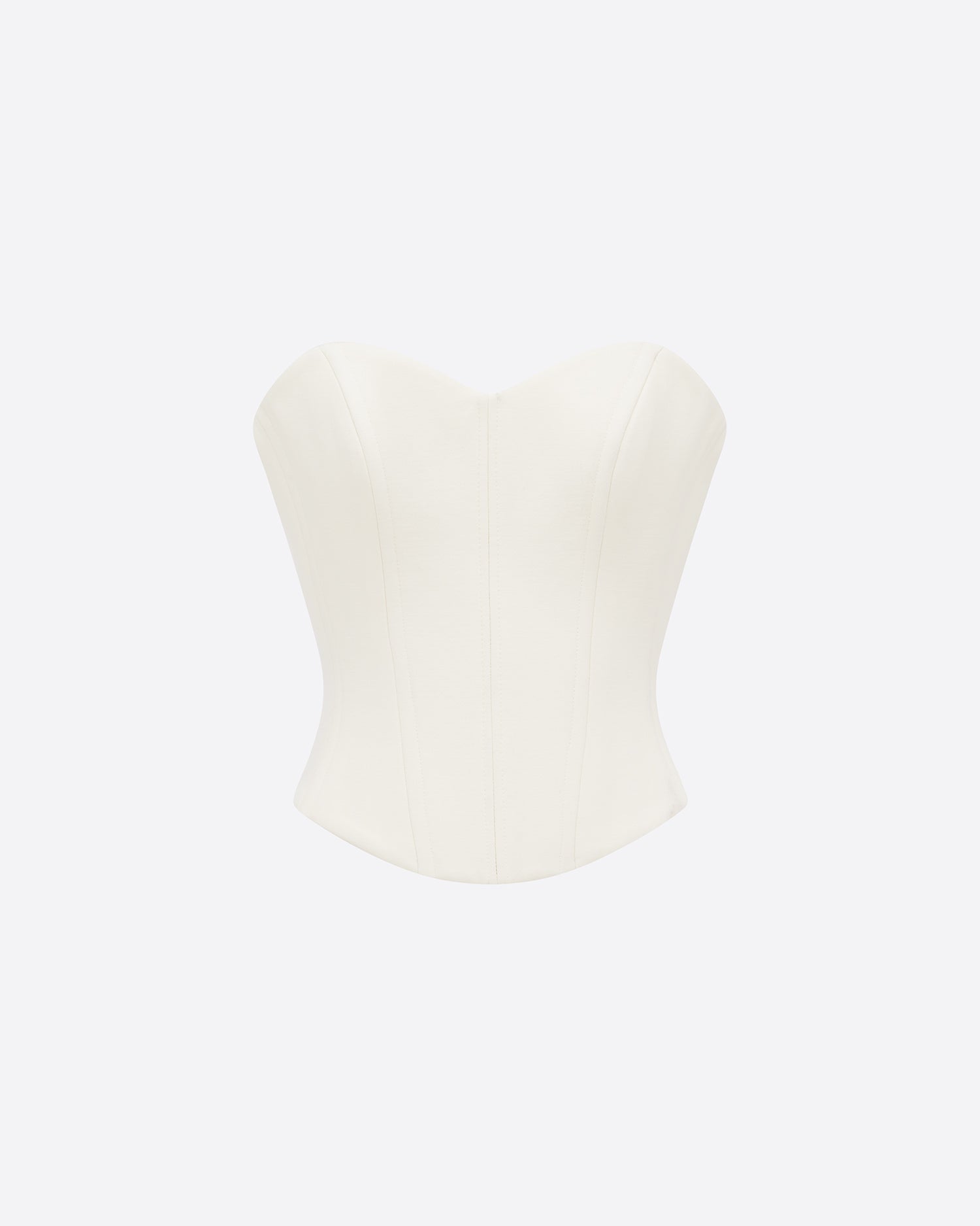 Strapless Longline Corset Top in Wool Suiting