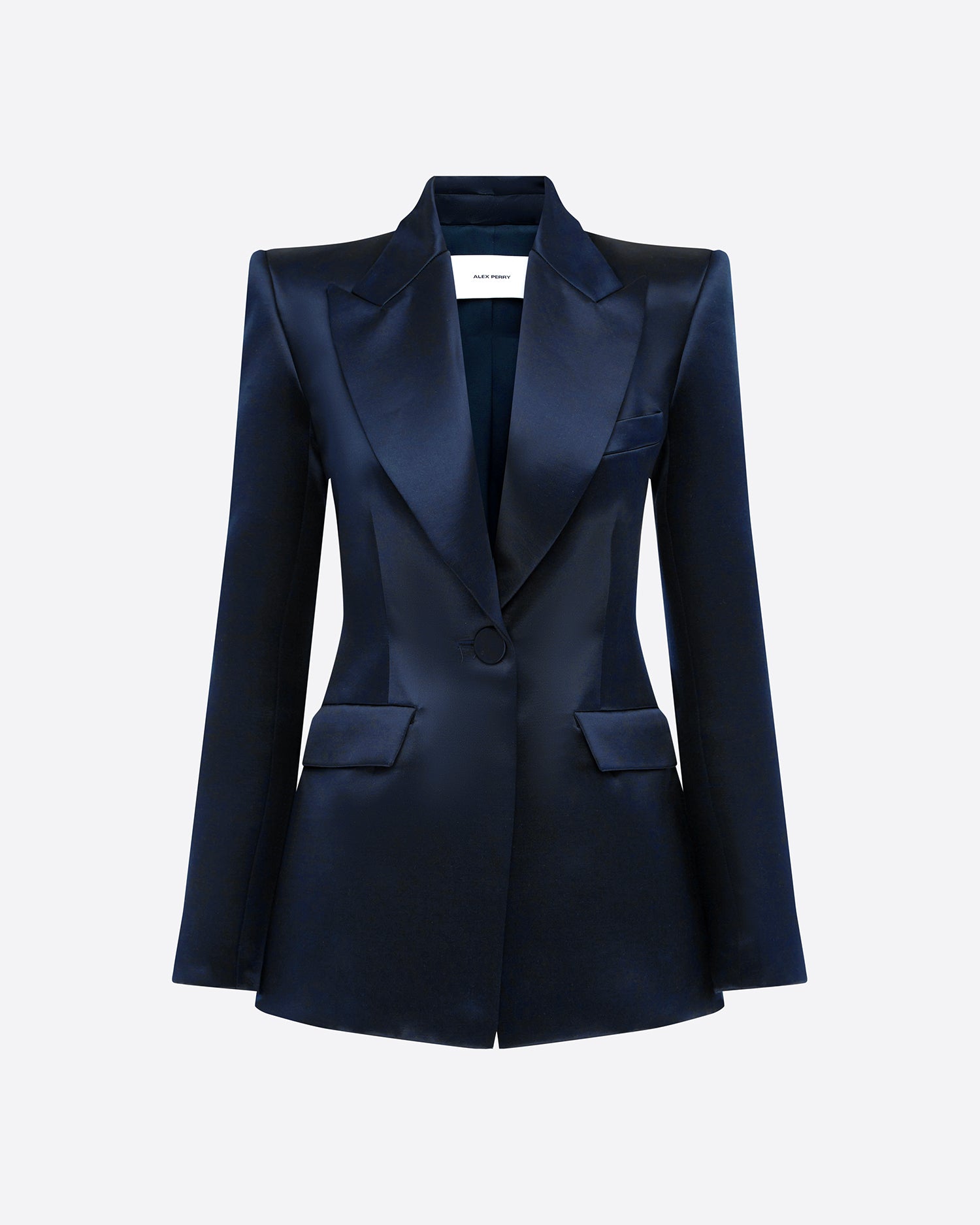 Single Breasted Fitted Blazer in Duchess Satin