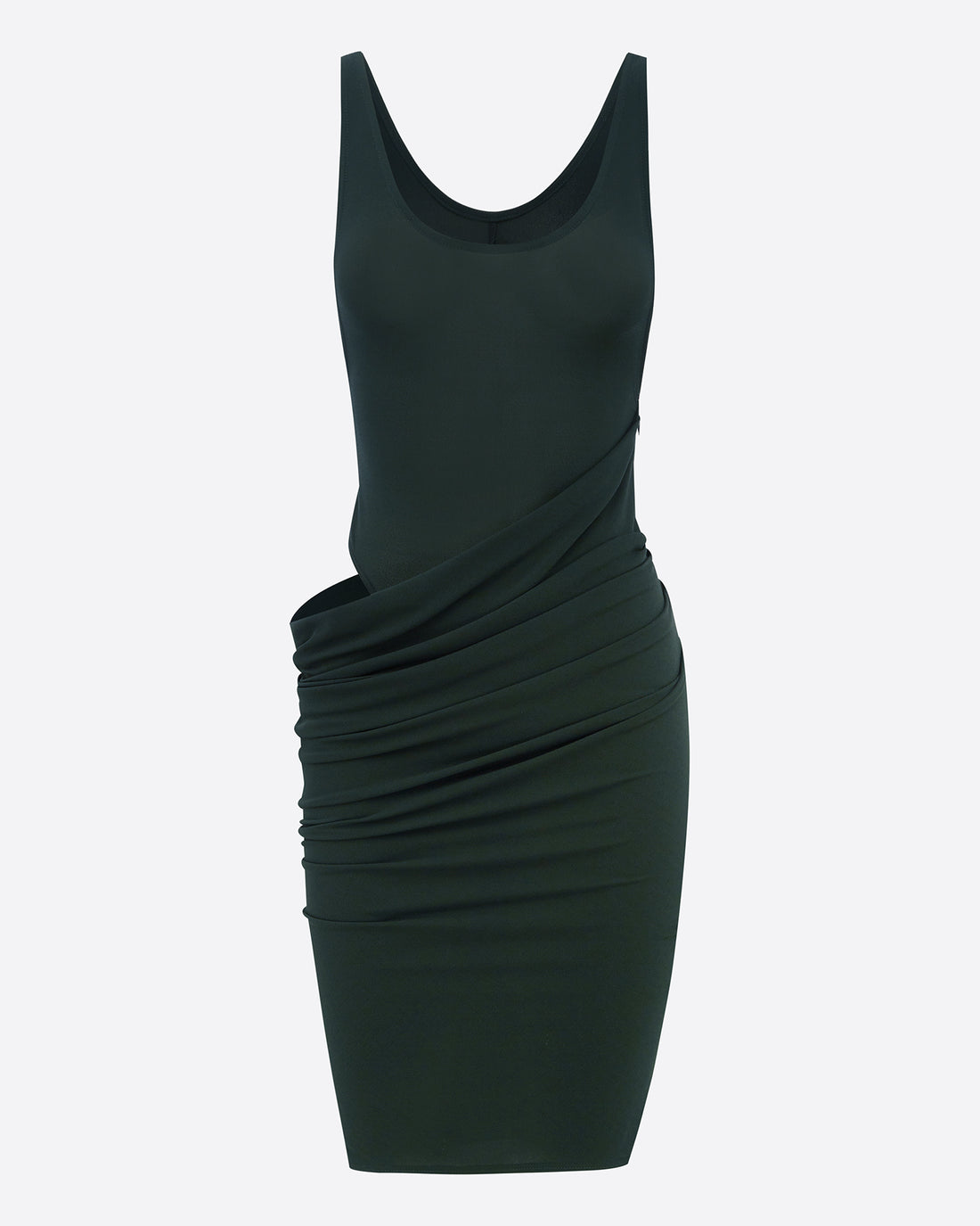 Asymmetric Drape Singlet Dress in Crepe Jersey