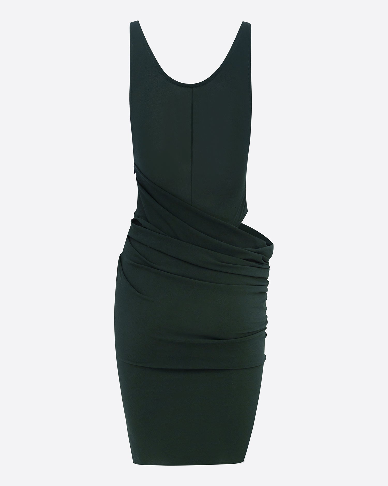 Asymmetric Drape Singlet Dress in Crepe Jersey