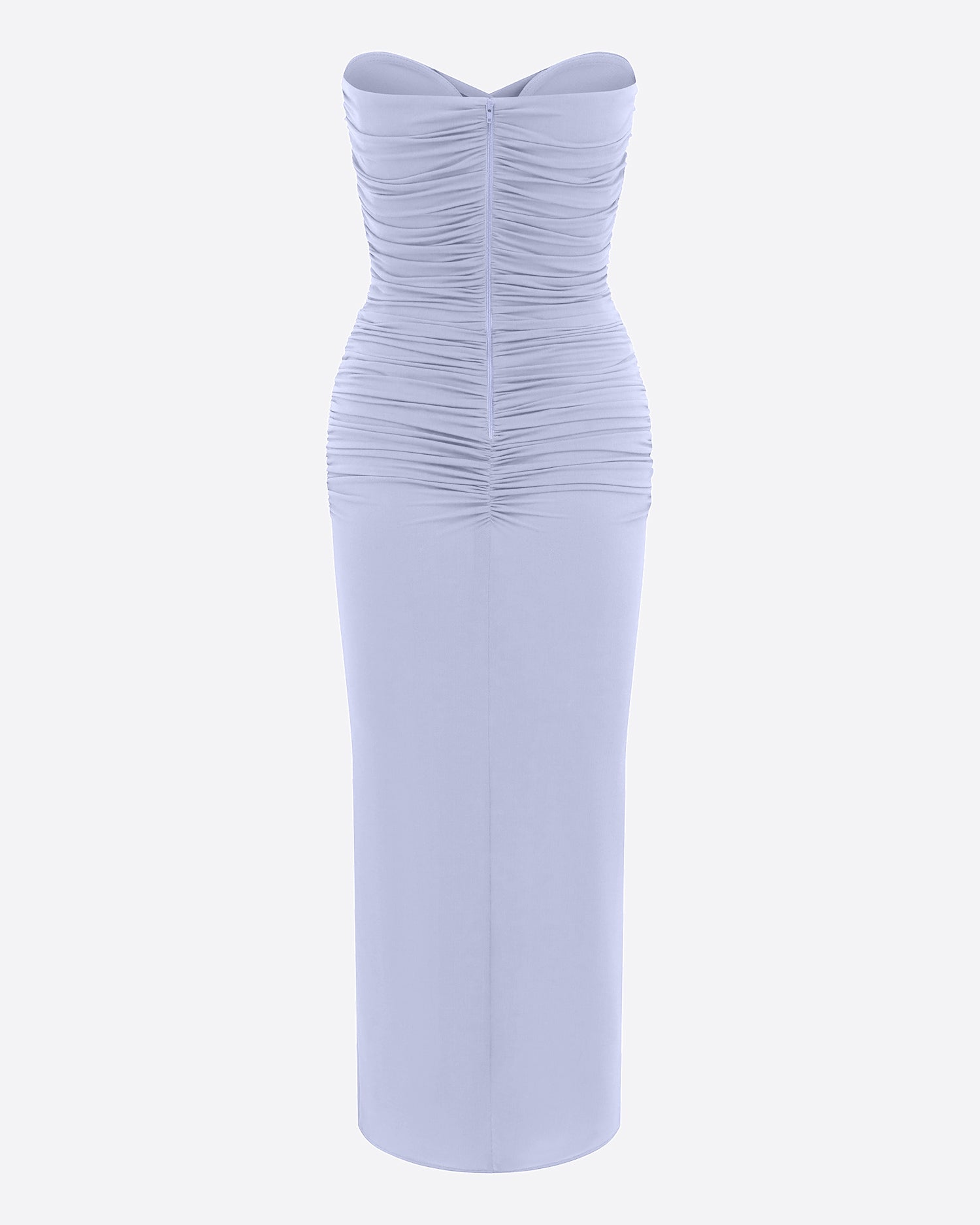 Strapless Sweetheart Ruched Dress in Crepe Jersey