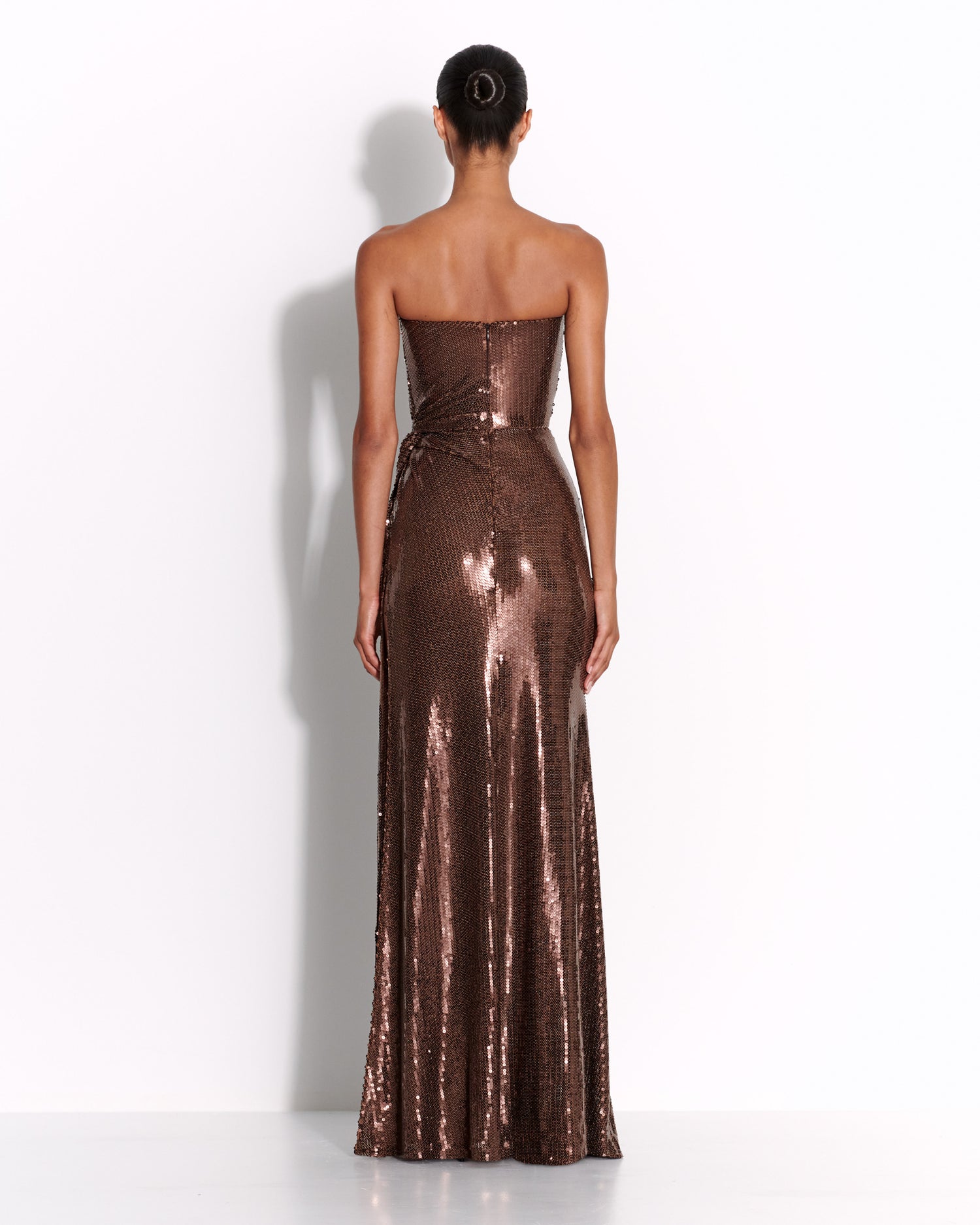 Strapless Twist Gown in Sequin