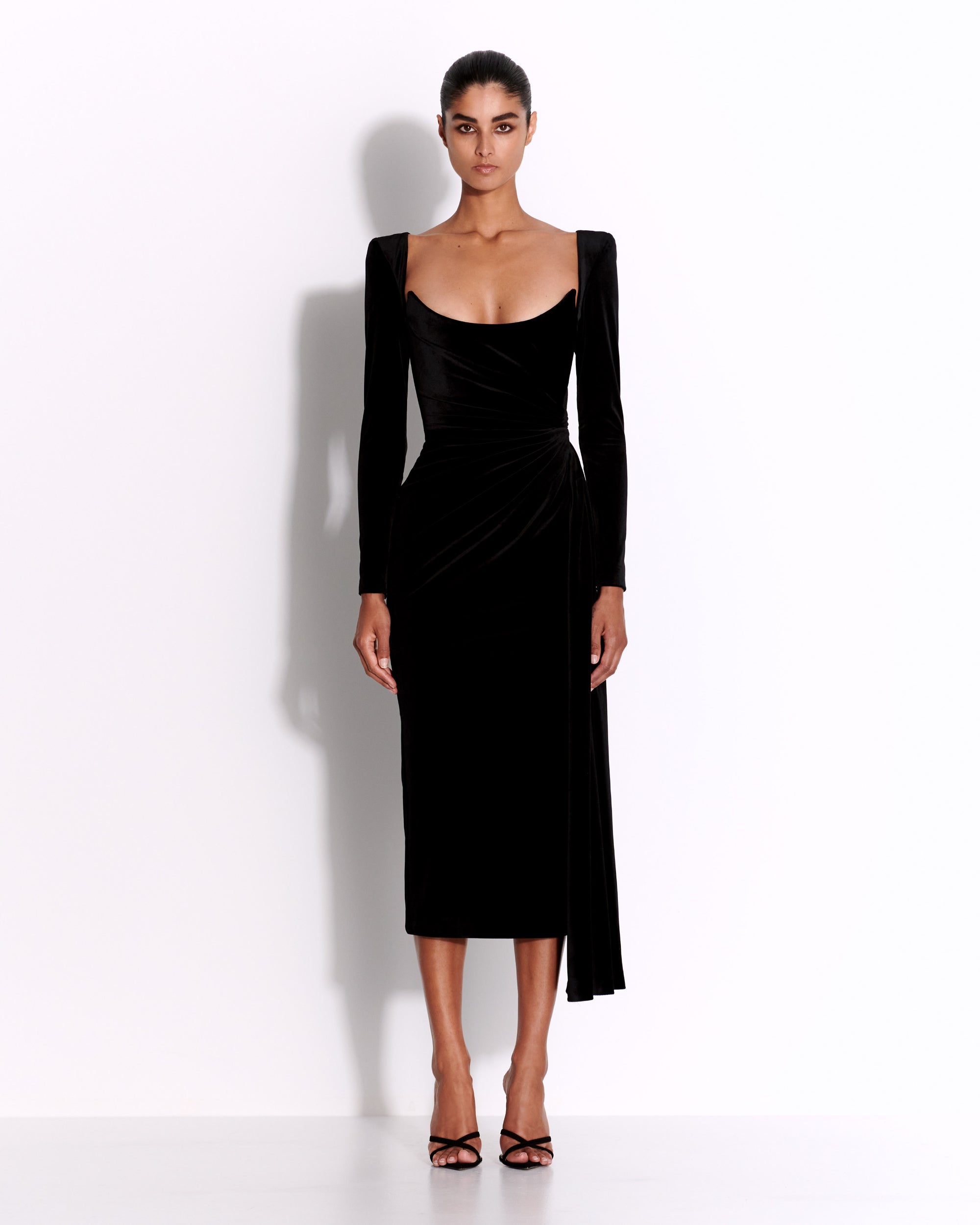 Alex perry black velvet dress best sale