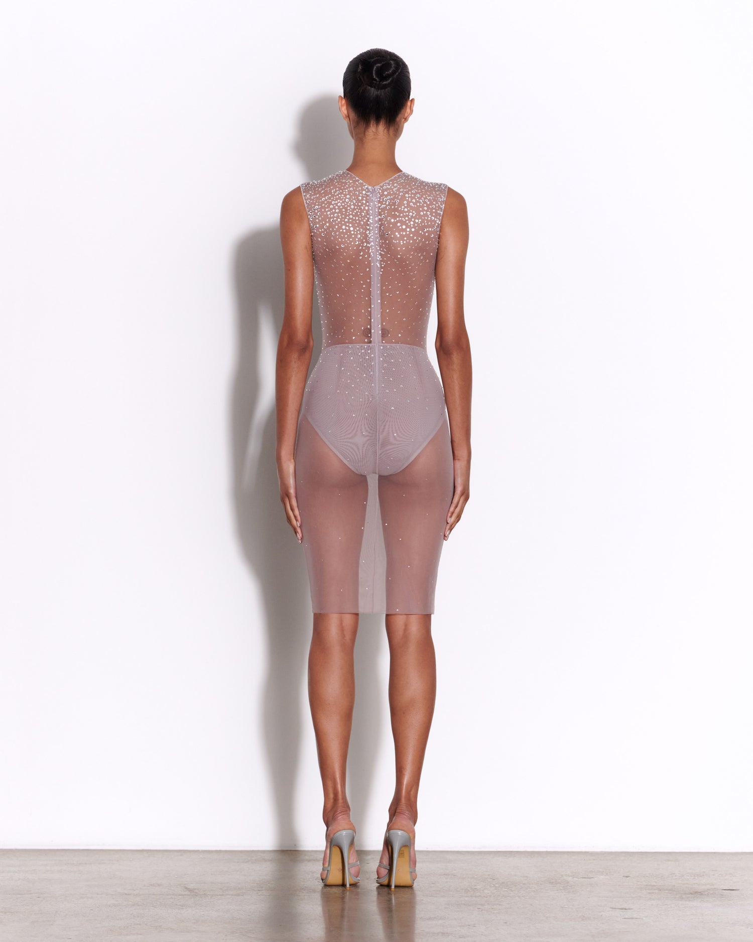 Crew Dress in Crystal Mesh