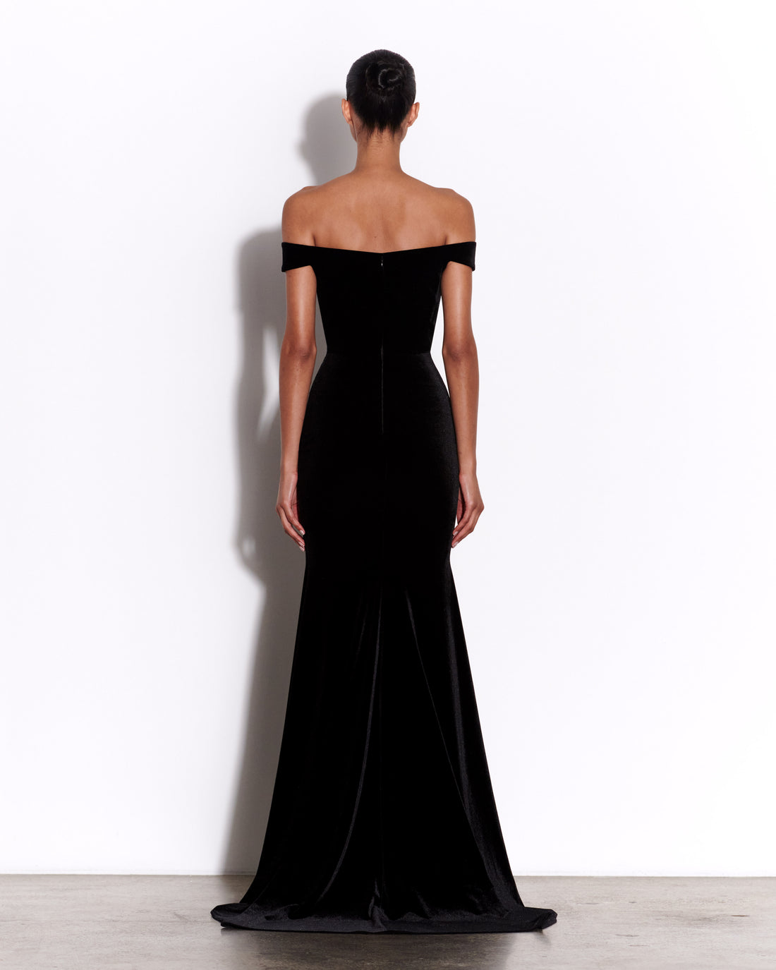 Off Shoulder Corset Gown in Velvet