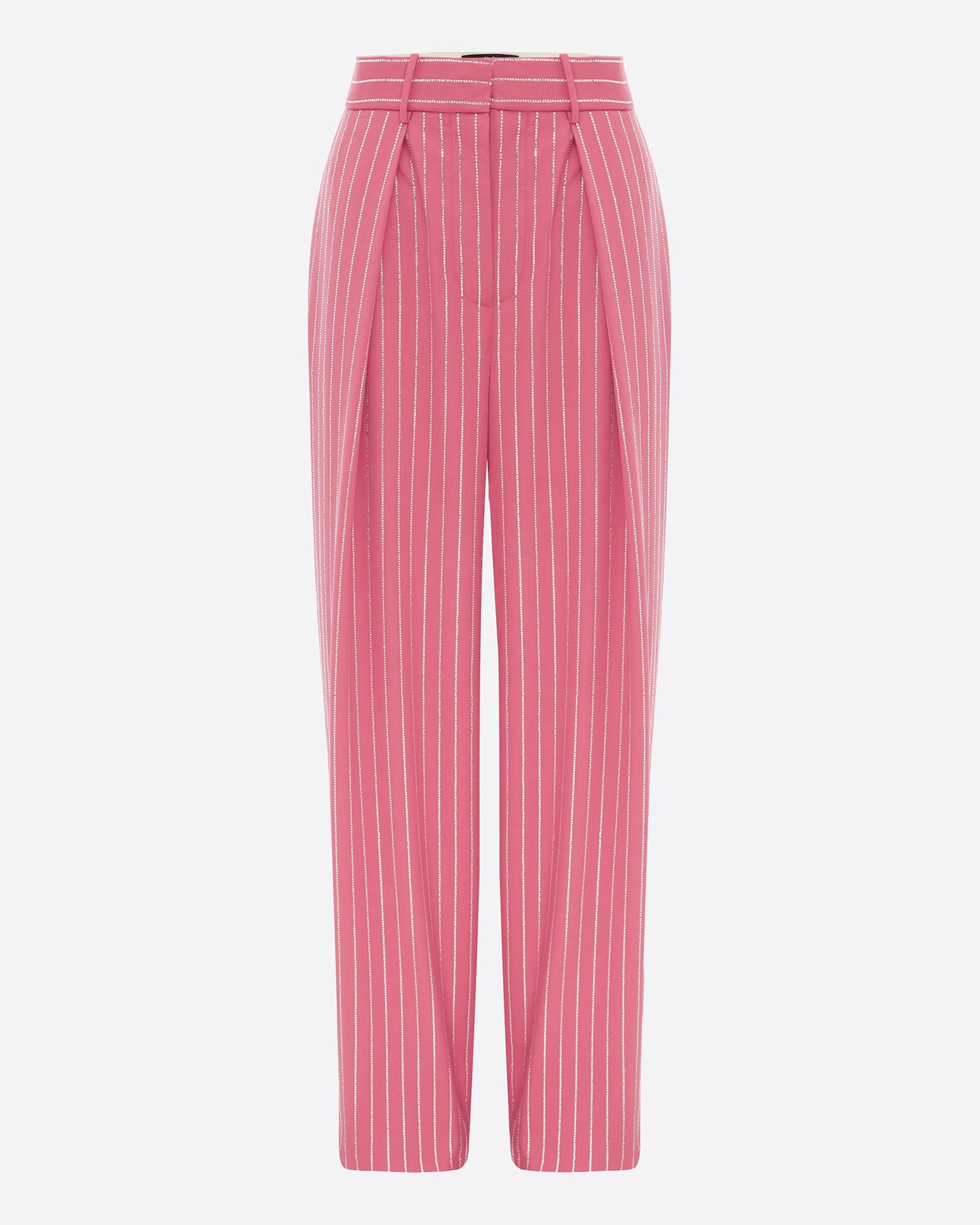 Low Rise Pleat Trouser in Crystal Pinstripe