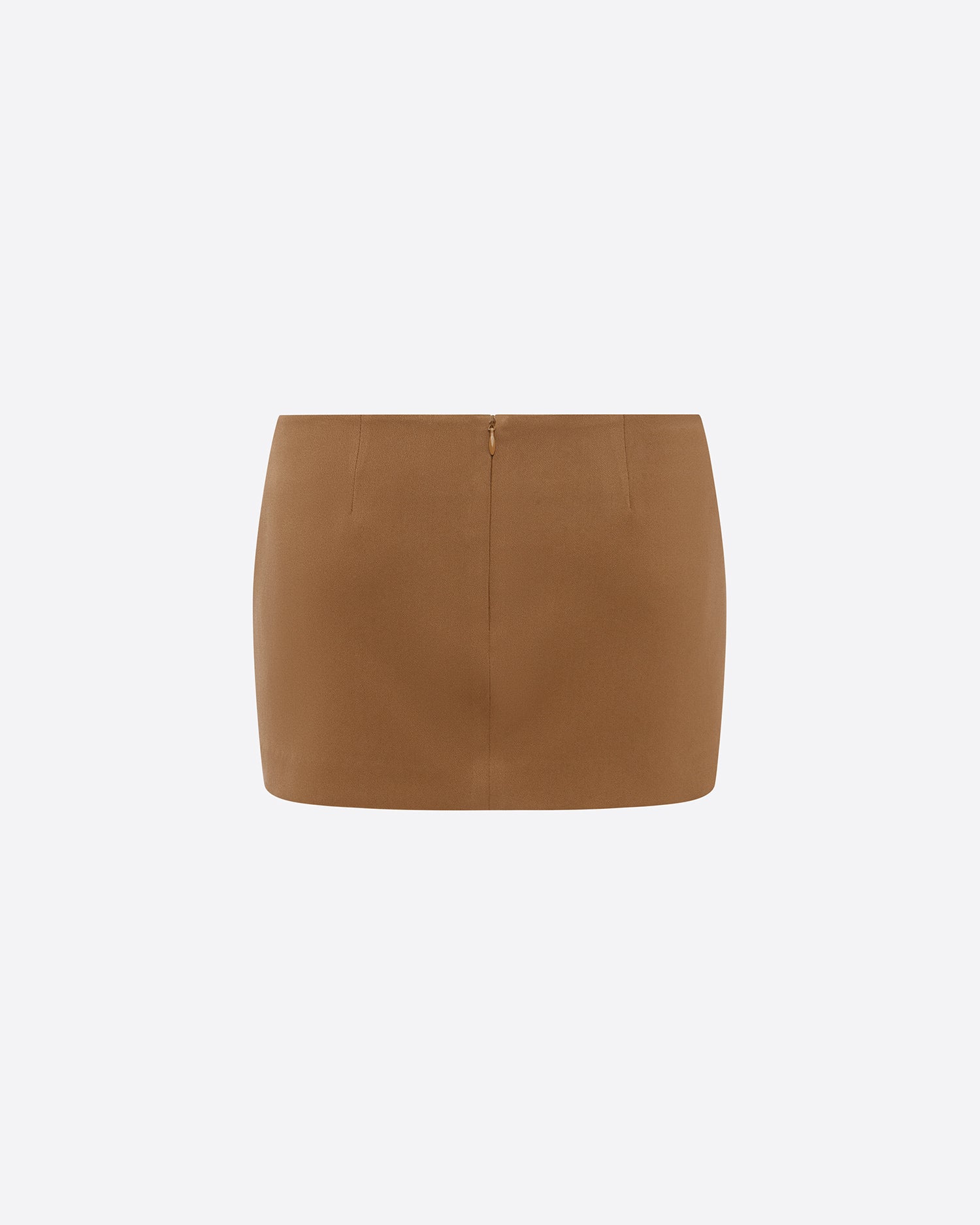 Low Rise Mini Skirt in Satin Crepe