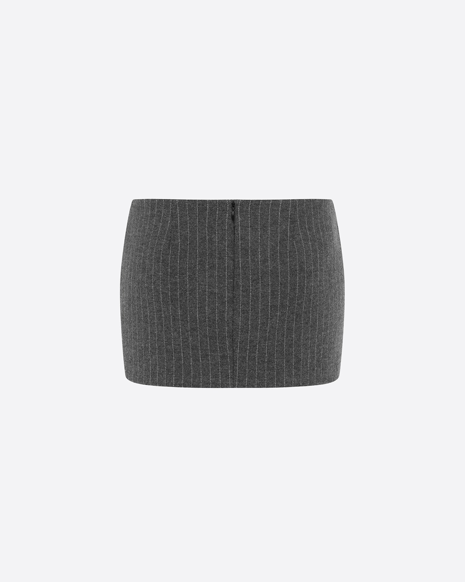 Low Rise Mini Skirt in Wool Pinstripe