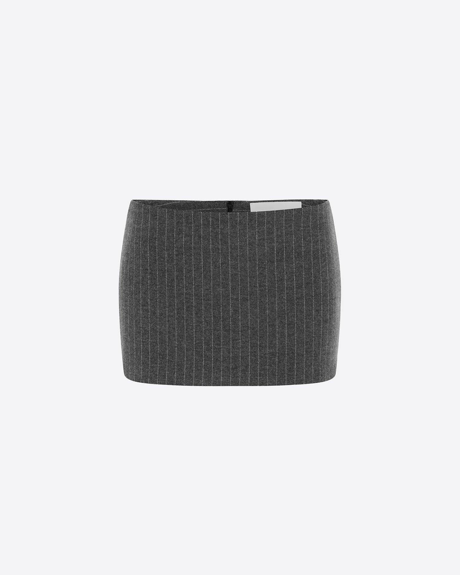 Low Rise Mini Skirt in Wool Pinstripe