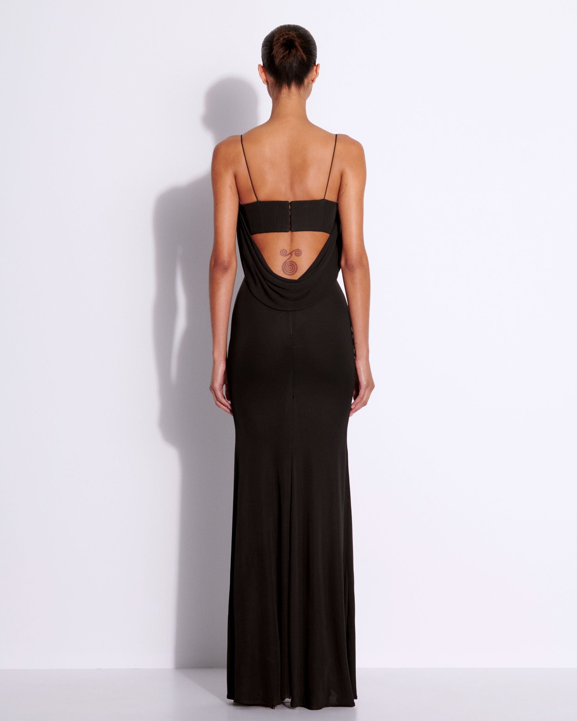 Cut Out Drape Gown in Viscose Jersey Alex Perry